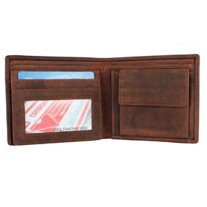 Portefeuille en cuir vintage de haute qualité pour homme, portefeuille court, porte-cartes avec plusieurs emplacements pour cartes, porte-monnaie, fermeture ouverte - Product Image 1