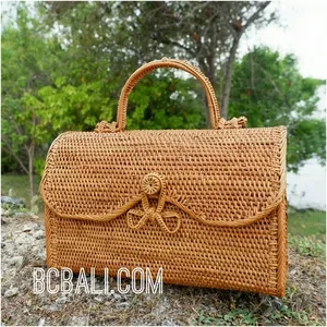 natural ata grass rattan handbag balinese full handmade