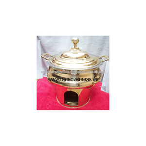 Mejor Oferta: Plato para Calentar Comida Redondo de Latón Martillado para Catering - Product Image 5