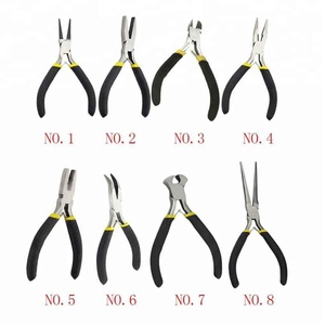 Alicates de punta plana con mango negro, herramientas para hacer joyas - Product Image 2