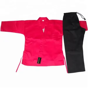 ชุดกิโมโนคอตตอนสีแดงสำหรับคาราเต้ชุด100% ศิลปะการต่อสู้สำหรับยูโดคาราเต้เทควันโด - Product Image 1