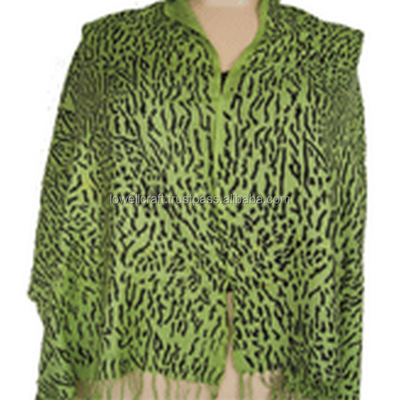 jacquard viscose fabric animal print stole