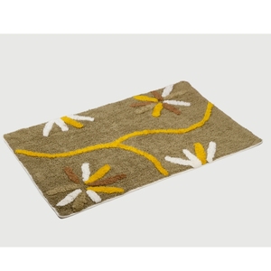 Tapis de bain de haute qualité Vente en gros Tapis de bain floral Design personnalisé Meilleur exportateur de tapis de bain en coton de couleur en Inde. - Product Image 3