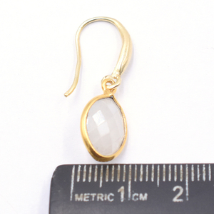 เรนโบว์มูนสโตน31ถึง32มม. พร้อมหูลวด Marquise รูปร่างต่างหูเงินชุบทอง - Product Image 4