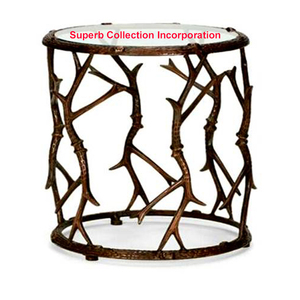 โต๊ะทองแดงสไตล์โบราณพร้อมกระจกด้านบน2022ขายส่งและซัพพลายเออร์ - Product Image 1