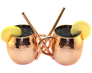 Ensemble de 2 tasses à mules de Moscou martelées en cuivre pour la maison et la cuisine - Product Image 2