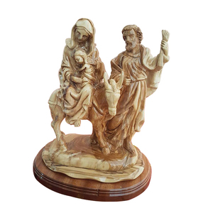 Statue religieuse en bois d'olivier fait à la main de Bethléem pour la décoration des vacances de Pâques - Product Image 1