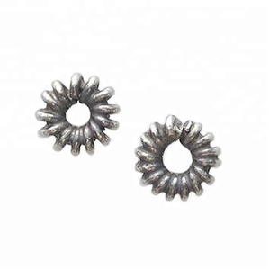 Cuentas ovaladas de plata esterlina 925 al por mayor, accesorios y componentes de joyería sólida, tamaño de 6mm - Product Image 1