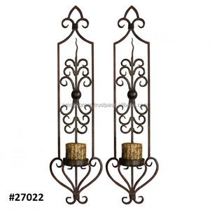 Candelabro de pared para exteriores/interiores de hierro de estilo antiguo, candelabro de pared con luz en T de latón para exteriores e interiores - Product Image 2