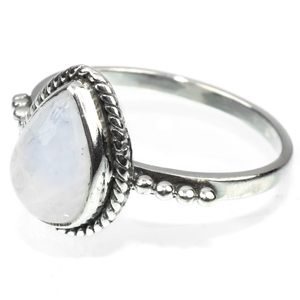 Lunette élégante en forme de poire, pierre de lune arc-en-ciel, bagues en argent Sterling 925, vente en gros, bijoux en argent Sterling 925 - Product Image 3