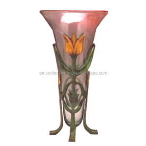 Bougeoir décoratif en métal aluminium Bougeoir floral - Product Image 1