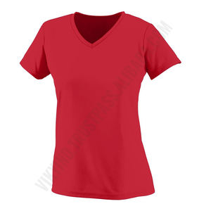 Camiseta de algodón con cuello en V y logotipo personalizado para mujer, servicios OEM profesionales en diferentes estilos para el último diseño, camiseta de Viky Industries para mujer - Product Image 3