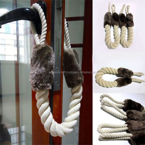 Butoir de porte en corde de coton, adaptable aux poignées de porte, pour empêcher les portes de claquer, créations artisanales - Product Image 1
