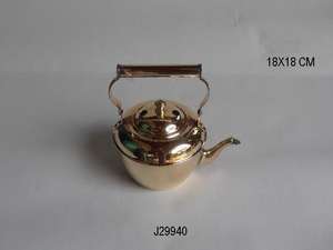 กาต้มน้ำทองเหลืองเคลือบเงาลายนูนทำจากทองเหลืองขัดเงา - Product Image 6