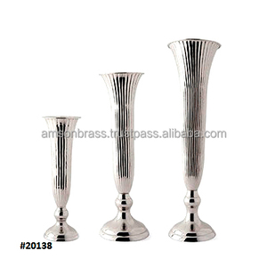 Vase en métal Ensemble de petits vases à fleurs Vase décoratif moderne Trompette décorative nickelée pour décoration - Product Image 5