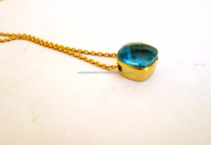 จี้พลอยบุษราคัมสีเงินแท้925ชุบทองทำด้วยมือสำหรับงานปาร์ตี้ - Product Image 3