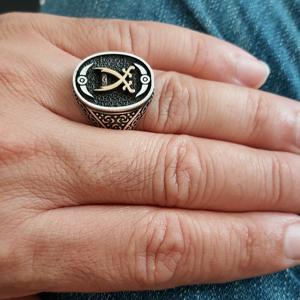 Anillo de Plata de Ley 925 para hombre, anillo de plata de ley con tres crescaciones turcas Model46 - Product Image 5