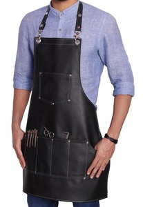 Professional Leather Hairdressing Barber <b>Apron</b> for Barber Hairstylist Salons <b>BLACK</b> - Product Image 5