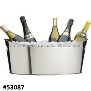 Refroidisseur de vin de Champagne de seau à glace coulé en aluminium de finition argentée de table pour le seau de vin de boisson - Product Image 5