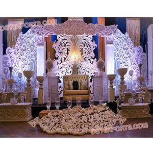 Dernières décorations de toile de fond de scène de mariage, panneaux muraux en fibre sculptée pour un décor de scène de mariage élégant, Royaume-Uni - Product Image 1