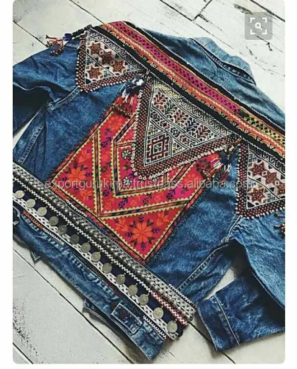 Denim Banjara Jacket for women Tribal Embroidery Custom Jacket wholesale Guru Kirpa Export House