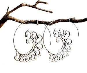 Antique <b>Silver</b> Color Hollow Out Metal Spiral <b>Earrings</b> Ethnic Jewelry Indian <b>Hoop</b> <b>Earrings</b> for Women Accessories - Product Image 1
