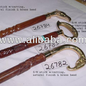 Bâton de marche en bois fait à la main avec derby en laiton, poignée demi-ronde et ronde complète/cannes de marche en bois avec poignée en laiton - Product Image 3