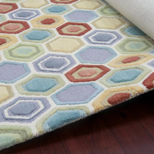 Alfombra de pared a pared de lana con pelo medio antideslizante con patrón de rompecabezas moderno personalizado para uso doméstico - Product Image 2