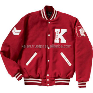 Chaqueta Varsity de Lana con Manga de Cuero Genuino Personalizada para Equipos al por Mayor, Chaqueta Letterman Premium con Bordado de Chenille - Product Image 5
