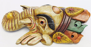 Máscara Artesanal de Madera Hecha a Mano en Nepal |   Artículo de Decoración para el Hogar de Alta Calidad, Excelente para Regalo |   Precio al por Mayor - Product Image 5