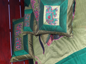 Colcha de seda con diseño de elefante, colcha de seda India - Product Image 3