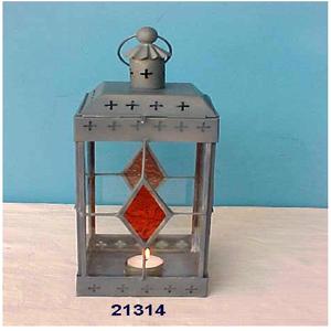 Diseño único Diseño de corte Metal dorado y vidrio Tealight Lantern Metal antiguo Tealight Lantern - Product Image 1