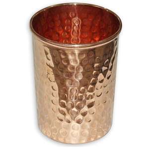 Vaso de Vidrio de Cobre Puro Martillado a Mano de 450 ml (Marrón) - Product Image 5