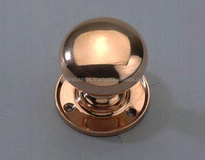 OMG Industries Ensemble bouton de porte de meuble en laiton poli poignée bouton de serrure à mortaise - Product Image 1
