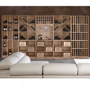 Luxury Series Wine Cellar Bottle display Wood and Metal Wine Rack for Home Furniture