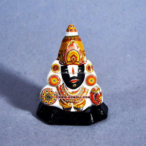 Ídolo de Mármol Hecho a Mano de Lord Venkateswara Tirupati Balaji con Intrincado Arte Meenakari para Templo y Decoración del Hogar - Product Image 4