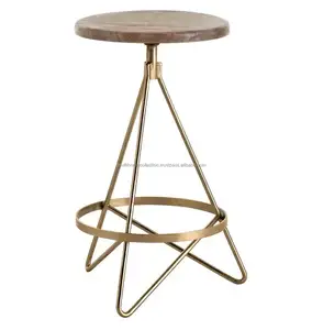 Banqueta De Barra De Metal Com Redonda De Madeira Novo Design 2023 Banquinho De Bar De Luxo Tecelagem De Couro Cozinha De Madeira Home Item Decorativo Top Vender