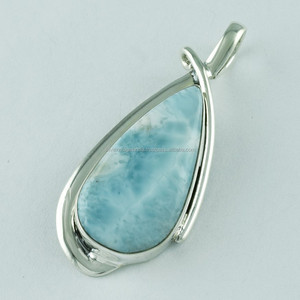 Prestiges di <span class=keywords><strong>Pietra</strong></span> <span class=keywords><strong>Larimar</strong></span> 925 Sterling Argento Dei Monili Del Pendente - Product Image 3