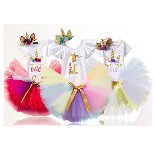 Vestidos de cumpleaños para niña, fiesta de unicornio, trajes de 1er cumpleaños para niña pequeña, fiesta