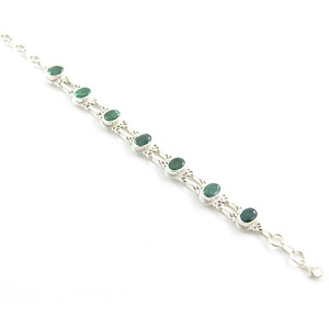 Pulsera de esmeralda de joyería de plata 925 duradera hecha a mano con precisión - Product Image 6