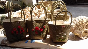 Pochette gris/en paille en forme de jacinthe, petit sac à main de 84587176063 w - Product Image 5