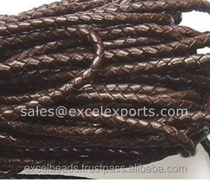 Cordones de cuero Bolo trenzado de 3mm y 4mm, pulsera recubierta, asa para bolso, Tanga de cuero decorativa para fabricación de cinturones de zapatos, muebles, piel de becerro - Product Image 6
