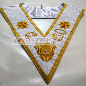 AASR 31 Degree French Rite Masonic Regalia Embroidered Collars Leather Fabric Aprons Freemason Cross-Stitching Needlework Crafts - Product Image 4