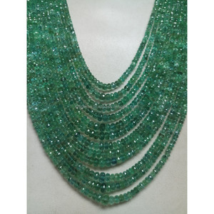 Perles rondes à facettes en émeraude naturelle de haute qualité - Product Image 5