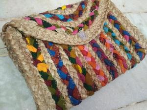 Bolso de mano de yute hecho a mano bohemio para mujer estilo Rajasthan - Product Image 4