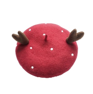 Chapeau d'hiver personnalisé 100% laine Béret de Noël Chapeaux Casquettes Béret en gros pour femmes - Product Image 5