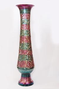 Flower <b>Vase</b> (Brass),Brass Handicraft Multi-Color Flower <b>Vase</b> with <b>Beautiful</b> Meenakari - Product Image 2