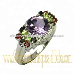 เครื่องประดับเงินขายดี925แหวนพลอยอเมทิสต์เงินสเตอร์ลิงแหวนอัญมณีหลายแบบเครื่องประดับแหวนพลอยแท้ - Product Image 2