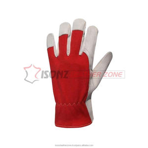 Guantes de Trabajo ISONZ Leather Zone Blancos de Piel de Cabra Suave, Anti-Impacto, 2 Mil de Grosor, Resistentes al Calor, con Refuerzo de Spandex en 4 Direcciones en el Dorso - Product Image 6