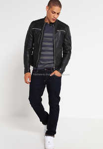 Chaquetas de piel de cordero auténtica para hombre, personalizadas, de cuero negro - Product Image 6